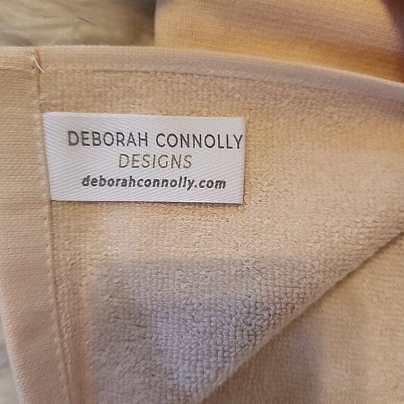 Pink PEACE Hand Towel Metallic Copper Lettering Deborah Connolly Kitchen Bath - Picture 5 of 6